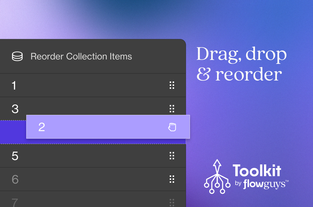 Drag, drop & reorder