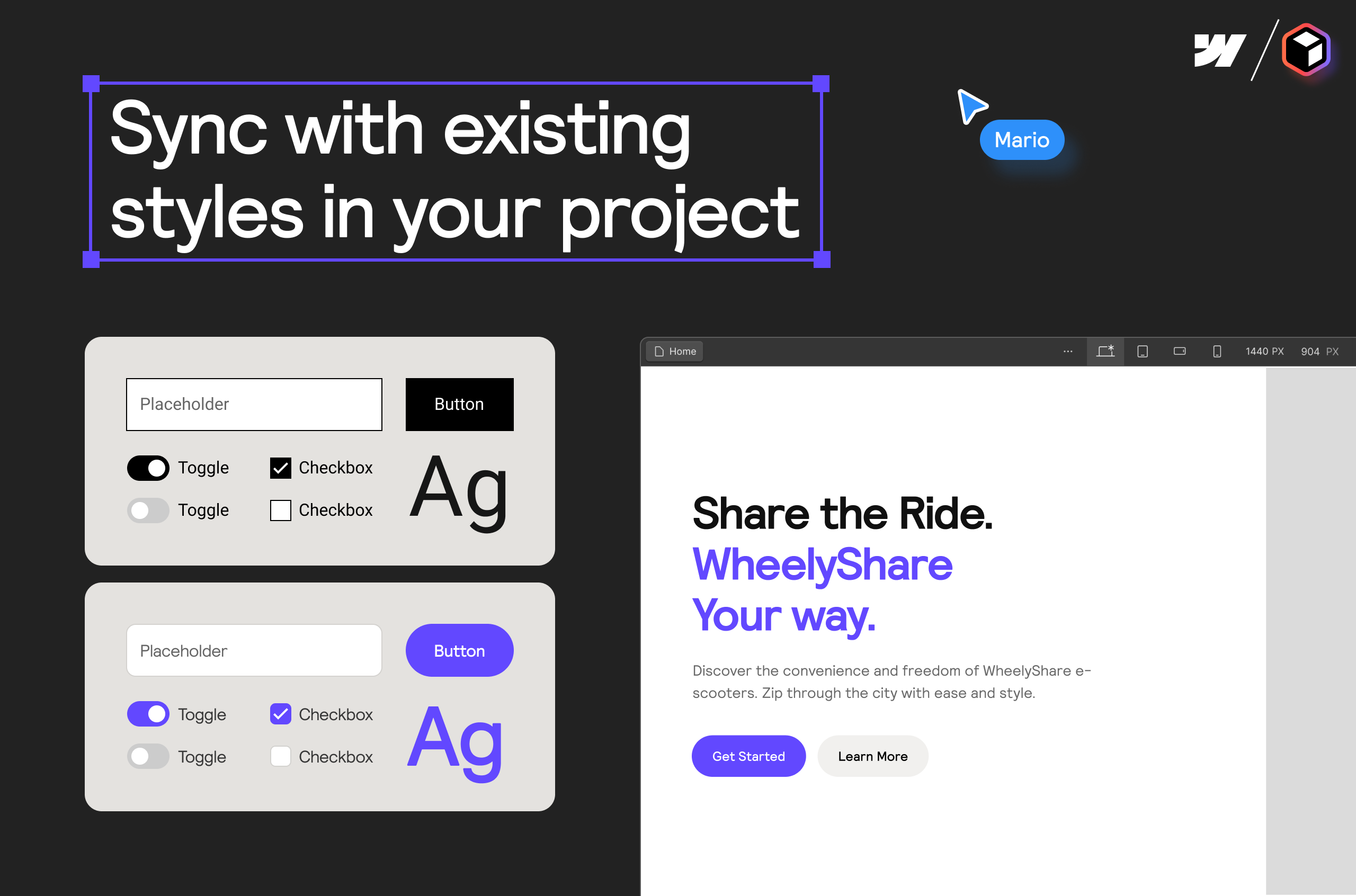 Sync with existing styles in your project