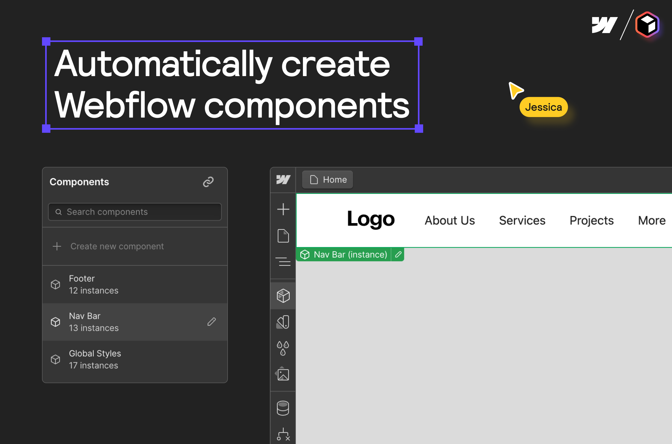 Automatically create Webflow components.