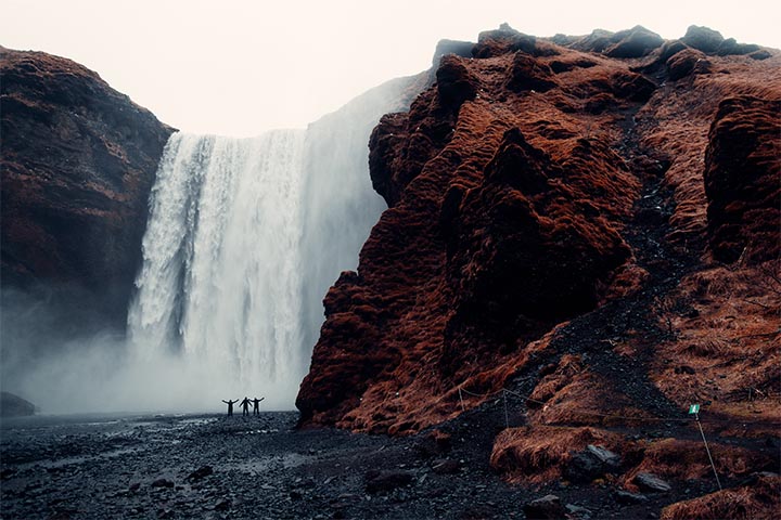 bedrock waterfall footing