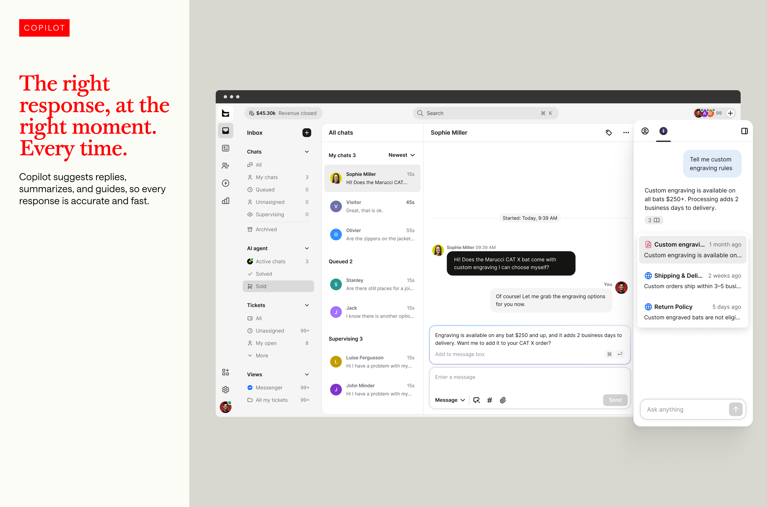 Copilot that helps you to create replies