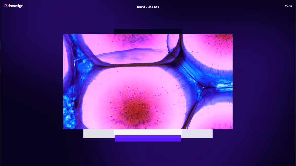 Screenshot of the homepage for Docusign Brand.