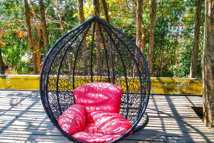 enjoying porch swing