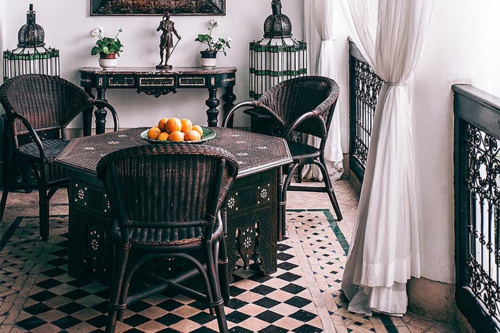 patios with wicker furniture